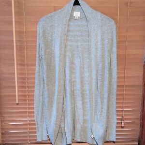 A New Day Light Gray Shawl Collar Open Front Cardigan